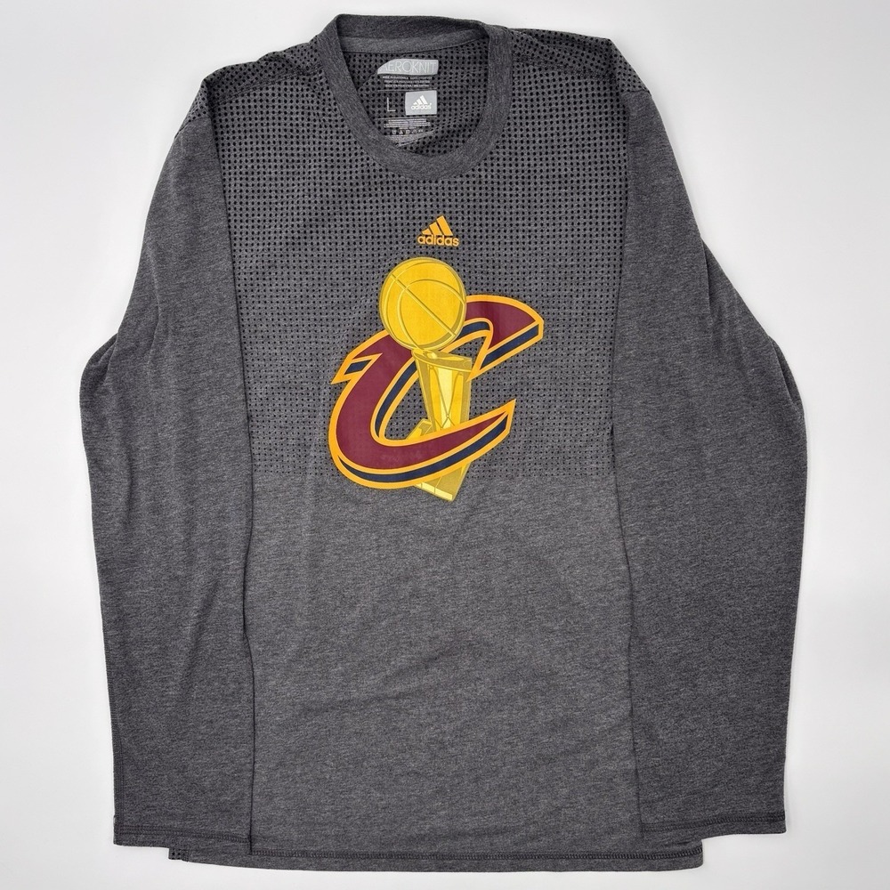 Adidas‎ Cavaliers 2016 NBA Championship Shirt Mens L Gray Aeroknit Long Sleeve